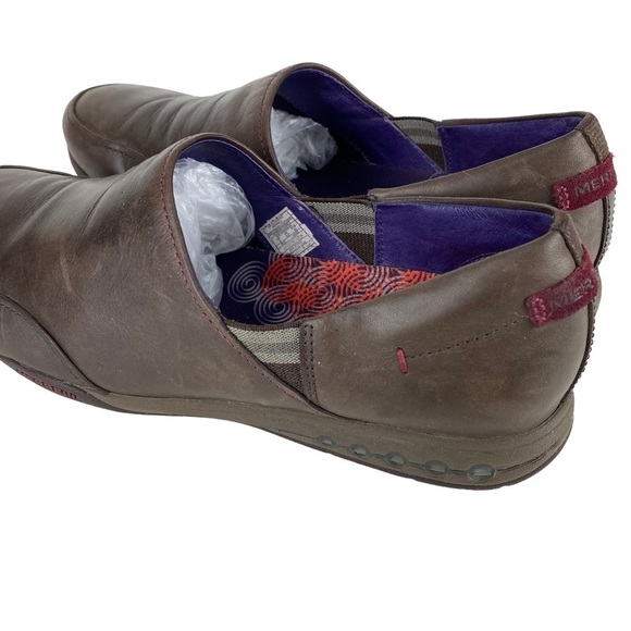Merrell Leather Loafers Clogs Slip On Comfort Shoes Brown Expresso Women’s US 9 - Picture 8 of 11